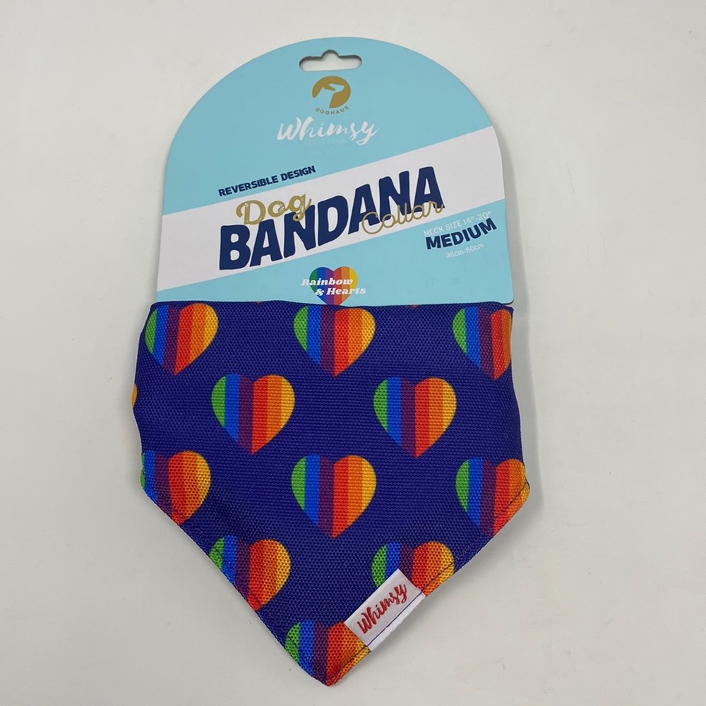 🐶NWOT Whimsy Dog Bandana Collar Medium Rainbow🐶